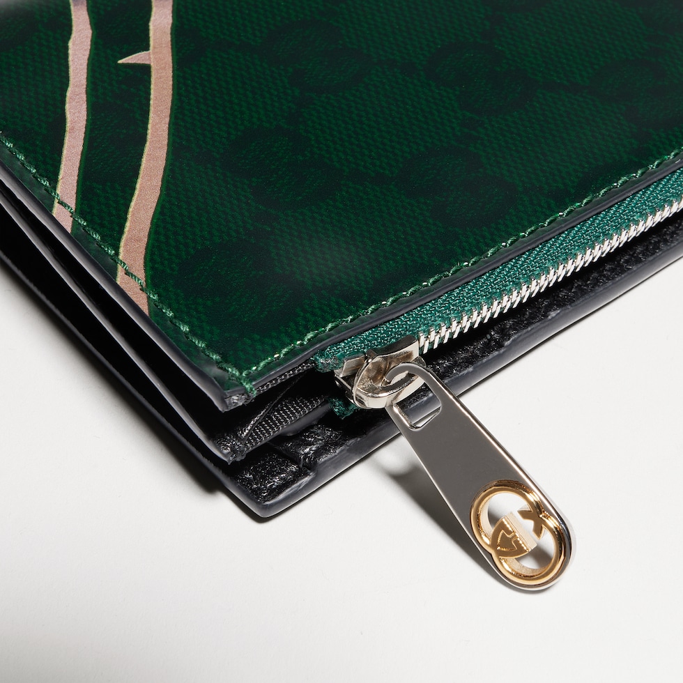 Gucci x 安藤七宝店 日本限定 ミディアム ウォレット ・グリーン GG