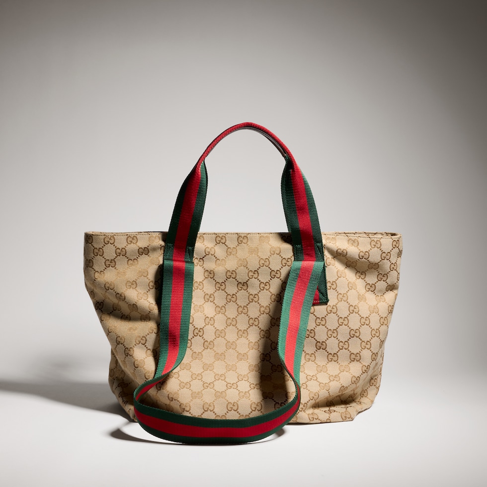 GGスモール トートバッグ ・サンド＆ブラウン GGキャンバス | GUCCI公式