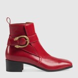 gucci leather boots with buckle