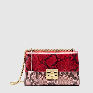 Exotic Handbags Gucci Padlock Medium Python Shoulder Bag