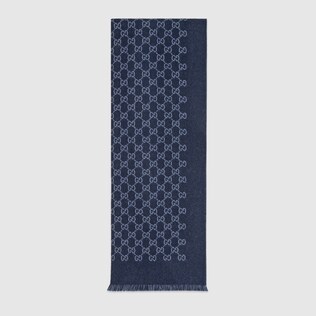 GG jacquard wool scarf