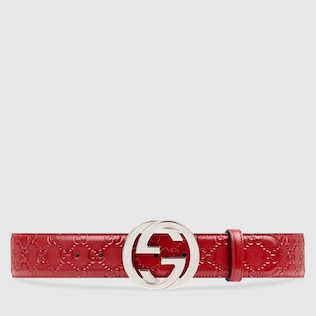 designer belts red
