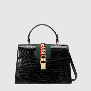 Sylvie medium crocodile top handle bag