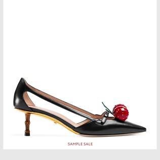 Leather cherry pump