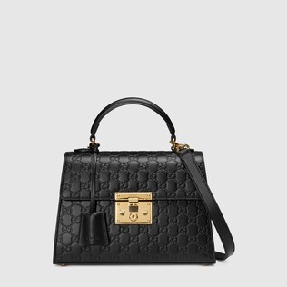 Padlock small Gucci Signature top handle bag