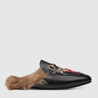 Princetown slipper with appliqués 