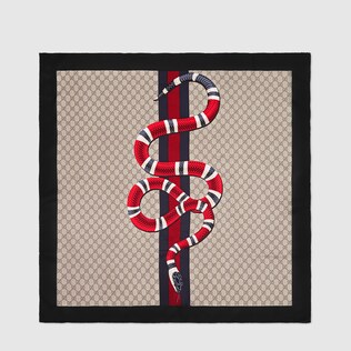 Web and Kingsnake print GG silk scarf