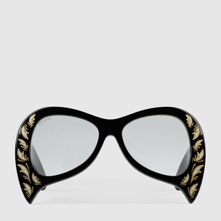 Oversize acetate and mother of pearl sunglasses