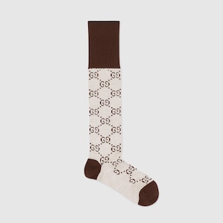 GG pattern cashmere silk blend socks