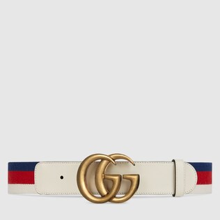 Sylvie Web belt with Double G buckle