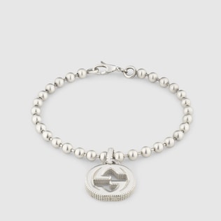 Silver Bracelets Cuffs Bands Charms Gucci Interlocking G Bracelet In Silver