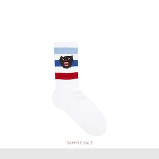 Stretch cotton socks with panther