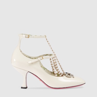 gucci pumps with pearls