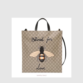 Bee print soft GG Supreme tote