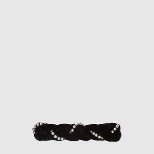 Braided velvet headband with crystals 