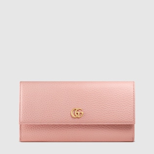 petite marmont leather continental wallet on a chain