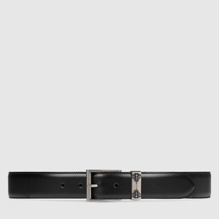 Leather belt with bees