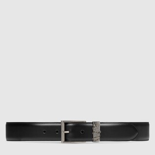 Leather belt with snake
