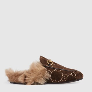 Princetown GG velvet slipper
