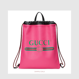 Backpacks Men S Bags Gucci Gucci Print Leather Drawstring Backpack