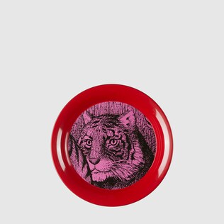 Tiger round small metal tray