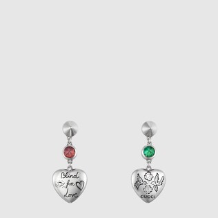 Silver Earrings Gucci Blind For Love Earrings In Silver