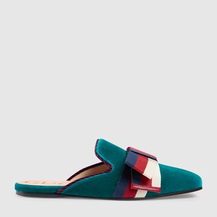 Velvet slipper with Sylvie bow