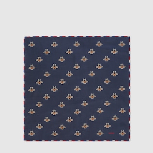 Bees print silk pocket square