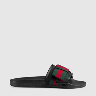 Satin slide with Web bow