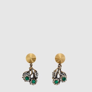 Fashion Earrings Gucci Flowers Pendant Earrings With Crystals