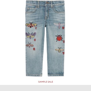 Children's embroidered denim pant