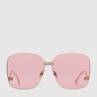 Square-frame rimless sunglasses