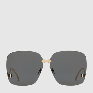 Square-frame rimless sunglasses
