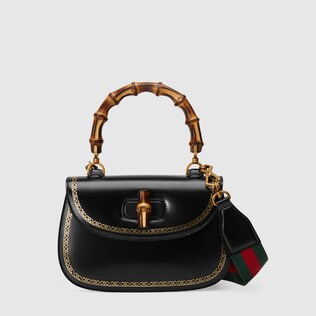 Bamboo Classic frame print leather top handle bag