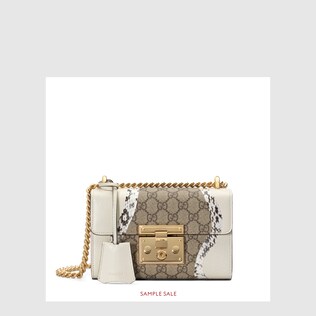 Padlock snakeskin small shoulder bag