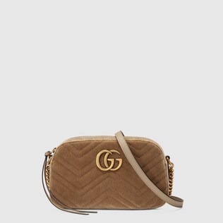 GG Marmont velvet small shoulder bag