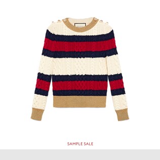Striped wool knitted top