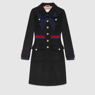 Wool coat with Web