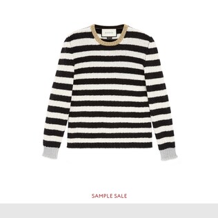 Striped merino cashmere knitted top