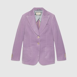 Velvet single-breasted jacket