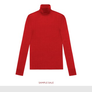 Fine silk blend turtleneck knitted top