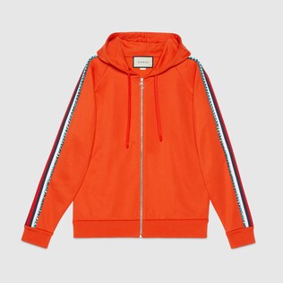Crystal embroidered jersey sweatshirt