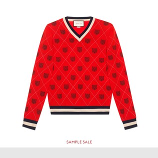 Tiger argyle wool sweater