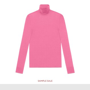 Fine silk blend turtleneck knitted top