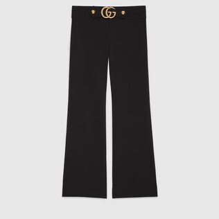 Stretch viscose pant with Double G