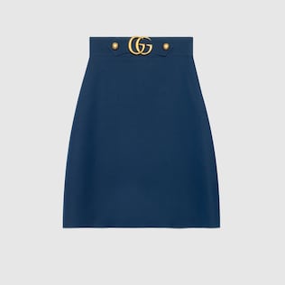 Crêpe wool silk skirt