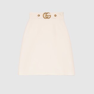 Crêpe wool silk skirt