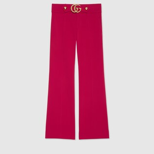 Stretch viscose pant with Double G