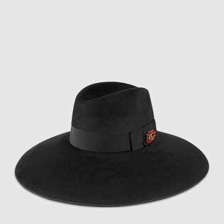Felt wide-brim hat