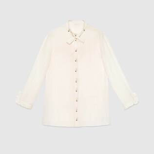 Silk button-down shirt